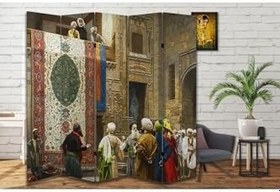 Resim Jean Leon Gerome - Halı Tüccarı Temalı Paravan Room Divider Oda Bölücü PRVN-JLG1, 220 x 180 