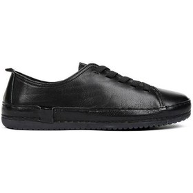 Resim 57708 Siyah Deri Kadın Günlük Casual Ayakkabı Siyah 