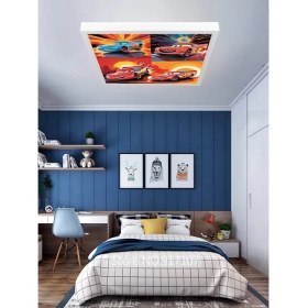 Resim Şimşek Mcqueen Avize, 60X60 Çocuk Odası Avize, 60WATT, Estetik Kare, Yapay Zeka Tasarım Avize,galeri 