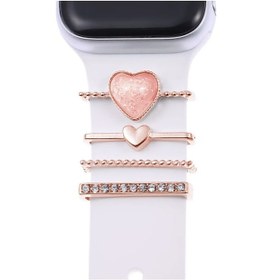 Resim Microsonic iOs Watch Uyumlu 10 42mm Kordon Süsü Charm İnci Kalp 