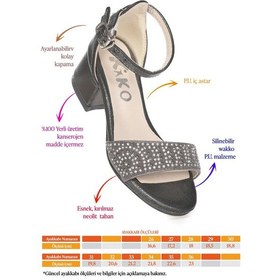 Resim Kiko Kids Heidi Vakko Günlük Kız Çocuk 3 Cm Topuk Sandalet Ayakkabı Platin Platin 