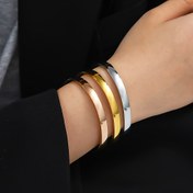 Resim 3 Parça Paslanmaz Çelik Yay Yüzeyli 6mm Bileklik, Parlak Üç Renk Seti, Moda Kadın Bilezikleri, Her Duruma Uygun Klasik Takı Hediyesi 