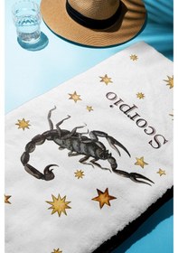 Resim Dijital Baskı Plaj Deniz Havlusu Akrep Burcu Desenli Peştamal Hvl0040 Renkli 