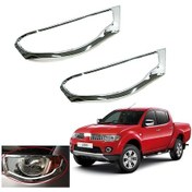 Resim Mitsubishi L200 2006 2014 Ön Far Kaplama Abs Krom 