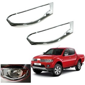 Resim Mitsubishi L200 2006 2014 Ön Far Kaplama Abs Krom 