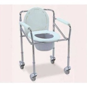 Resim Medikaltec Tekerlekli Klozet Katlanır Salon Tipi 