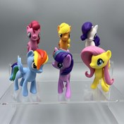 Resim 1 adet/6 adet My Little Pony Sevimli Karikatür Figürleri, PVC Malzeme, 6 Ana Karakter Rarity Applejack Twilight Sparkle Pinkie Pie Fluttershy Rainbow Dash Masaüstü Dekorasyonları, Doğum Günü ve Noel Hediyeleri için Mükemmel Seçim 