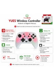 Resim YUES Switch Pro Controller | Işıklı Oyun Kolu - Switch / Switch Lite / OLED / PC / Android Uyumlu 