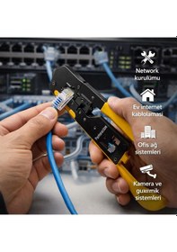 Resim Apronx Apx-cr45 Rj45 Rj11 Yeni Nesil Pense Seti Cat5/cat6/cat7 Yedek Bıçaklı 