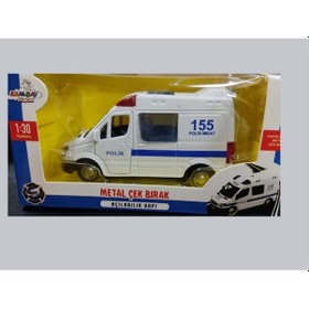 Resim Metal Çek Bırak Polis Minibüs 