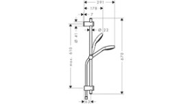 Resim Hansgrohe 26405000 Duş Dirseği 24 cm 