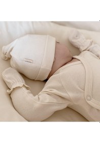 Resim Naturaborn Gots Organik Sertifikalı Kukuletalı Şapka Ekru 