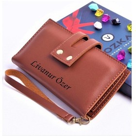 Resim Taba Çift Çıtçıtlı Model Trend Kadın Cüzdanı 