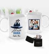 Resim Bk Gift Kişiye Özel Babalar Günü Hediyesi Fotoğraflı Kupa Bardak Ve Benzinli Çakmak Seti-95 