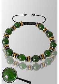 Resim Sertifikalı Gold Silver Hematitli Zebercet Taşı Bileklik Peridot Çok Renkli 
