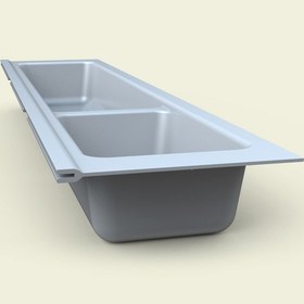 Resim Mutfak Çekmece İçi Modüler İki Bölmeli Kaşıklık Beyaz 11cmx48cm Boydan 4cm Kesilebilir Antrasit 