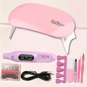 Resim UV Jel Kurutucu, Tırnak Lambası ve Aksesuarları ile Tam Manikür Seti - Hipoalerjenik, USB ile Çalışır - Kadınlar, Tırnak Teknisyenleri için Mükemmel DIY Ev veya Salon Kullanımı için Malzemeler 