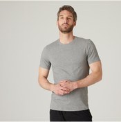 Resim Decathlon Erkek Gri Slim Spor Tişörtü 500 - Fitness 