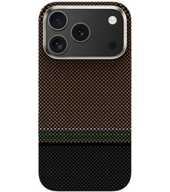 Resim Apple Uyumlu iPhone 17 Pro Kılıf M-safe Özellikli Karbon Fiber Benks Prestige Armorpro Kevlar Kapak Gold 