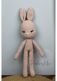 Resim Aleylife Amigurumi Organik Tavşan Uyku- Oyun Arkadaşıaçık Pembe 