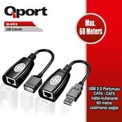 Resim QPORT (Q-UX2) 60 METRE CAT5/CAT6 USB EXTENDER DONUSTURUCU 2 LI PAKET OEM