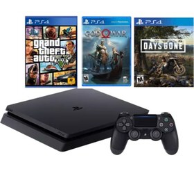 Resim Sony PlayStation 4 500 GB + GTA 5 + GOD OF WAR + PES 2019  Siyah 