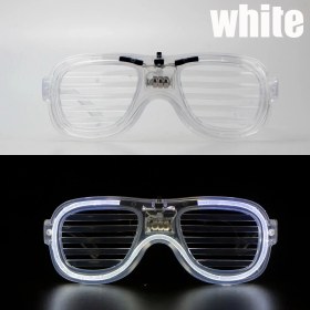Resim Beyaz LED Işıklı Parti Gözlüğü - Neon 3 Modlu 