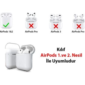 Resim Moodcase 1. ve 2. Nesil Airpods Uyumlu Silikonlu Airpods Kılıfı 