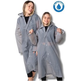 Resim Kadın Erkek Yağmurluk Kapüşonlu Çıtçıtlı Eva Gri Yağmurluk Bymmrc881r05 Gri 