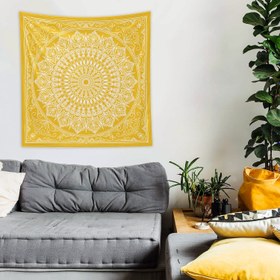 Resim Yellow Bohemian Mandala Duvar Örtüsü - 160 cm x 160 cm 
