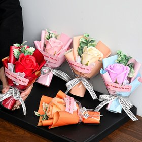 Resim 1 adet/3 adet/5 adet Yapay Mini Gül Buketi, Plastik Sahte Çiçek Düzenlemesi, Ev Dekoru, Masaüstü Gösterimi, Kapaksı Dahil Değil, Çeşitli Tatiller ve Durumlar İçin - Sevgililer Günü, Noel, Şükran Günü, Anneler Günü, Mezuniyet 