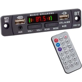 Resim Class Usb-128 Usb-mıc-aux-bluetooth Kumandalı Çevirici Dijital Player Board 