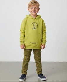 Resim Zekids Erkek Çocuk Pamuklu Neon Yeşil Baskılı Sweatshirt-16701 YESIL 