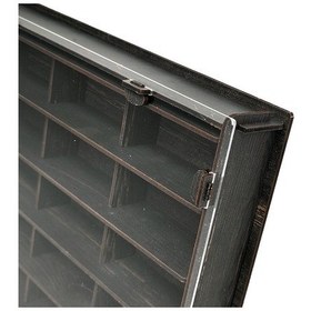 Resim Şeffaf Kapaklı Eskitme Siyah Ahşap Hobi Araba Rafı 50 Li 