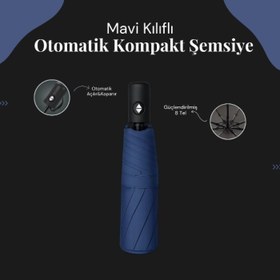 Resim Mavi Kılıflı Otomatik Kompakt Şemsiye 