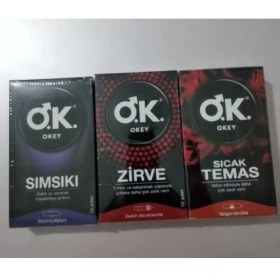 Resim Okey Prezervatif Sımsıkı 10 Lu + Zirve 10 Lu + Sıcak Temas 10 Lu 