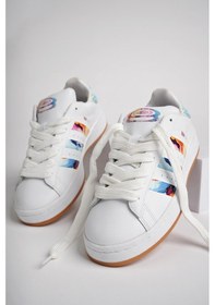 Resim Muggo Flower Garantili Kadın Ortopedik Günlük Bağcıklı Yürüyüş Koşu Sneaker Spor Ayakkabı 001 