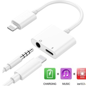 Resim Alfais 4420 Lightning Uyumlu Kulaklık Şarj Çevirici Dönüştürücü Adaptör Aux Kablosu Iphone 7 8 X Xr 11 Plus 
