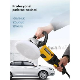 Resim Assur 1200W Polisaj Makinesi Devir Ayarlı 6 Kademeli 180mm Pasta Cila 