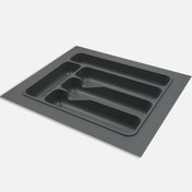 Resim Kitchenox ABS Plastik 42x49 cm 5 Bölmeli Çekmece İçi Kaşıklık Gri 