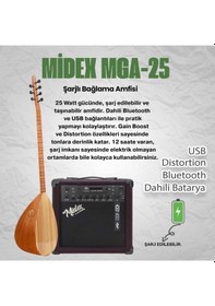 Resim Yonka B-143u-amp Amfili Uzun Sap Dut Ağacı Kaliteli Saz Bağlama Seti 