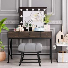 Resim Hitit Dekorasyon Sophia Siyah Metal Kahve Çalışma Masası 