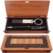 Resim Siyah Kalem Ve Anahtarlık Ahşap Kutulu Set 