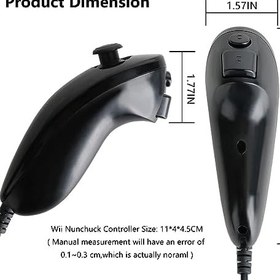 Resim Nunchuk Controller for Wii, 2 Packs Nunchuk Video Game Controller Joystick Remote, Nunchuk Controller Compatible for Wii Wii U Console, Left and Right Hand Game Controller (Black) 