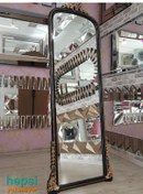 Resim Matmazel Model Siyah Altın Renk Varaklı Ayaklı Boy Aynası Siyah 