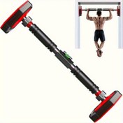 Resim Deliksiz Kapı Çekme Barı - Otomatik Kilitli, 199.58 kg Taşıma Kapasiteli Ayarlanabilir Genişlikte Ev Spor Salonu Egzersizi İçin Üst Vücut Çalışmaları, Siyah, Kapı Montajlı Çekme Barı, Şık Kapı Montajı, Noknock Kurulum 