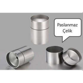 Resim Maxiflow Dekoratif Paslanmaz Çelik Küllük H 9 CM İz Bırakmaz 