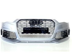 Resim Audi A6 2015-2018 İçin Uyumlu Rs6 Ön Tampon Panjur Seti (Krom Çerçeve) 
