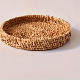 Resim 1 adet, El Örgüsü Japon Ekmek Sepeti, Rattan Peynir Tabak, Meyve Sepeti, Yaratıcı Kahvaltı Tabak, Sapele Ahşap Eşleştirme Tepsisi, Tatil Partisi veya Büfe için Mükemmel, Mutfak Malzemeleri 