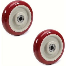 Resim Dashanshop 2 Adet 4 Inç M10 Dişli Gövdeli Pvc Platform Arabası Çift Bilyalı Swivel Tekerlekler 